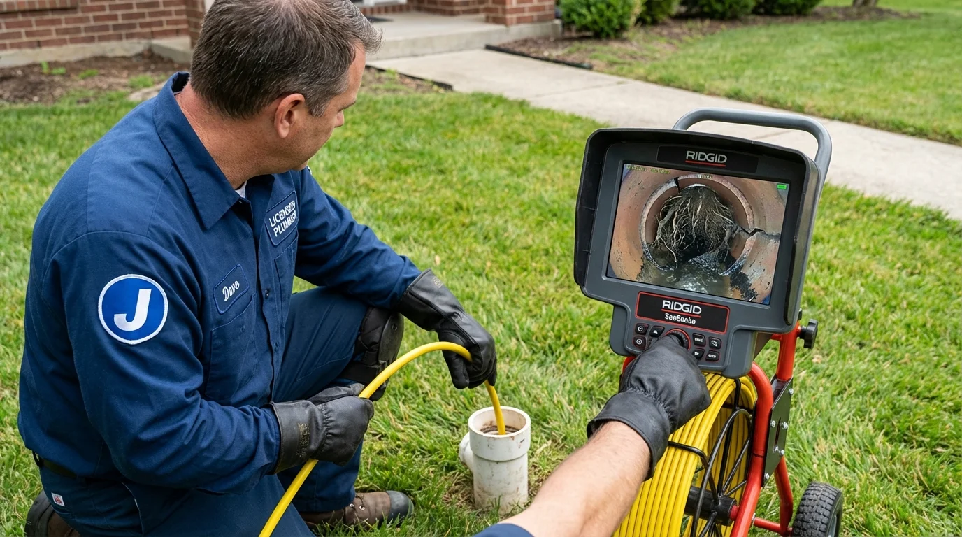 Sewer camera inspection being performed by Johns Plumbing LLC in West Babylon